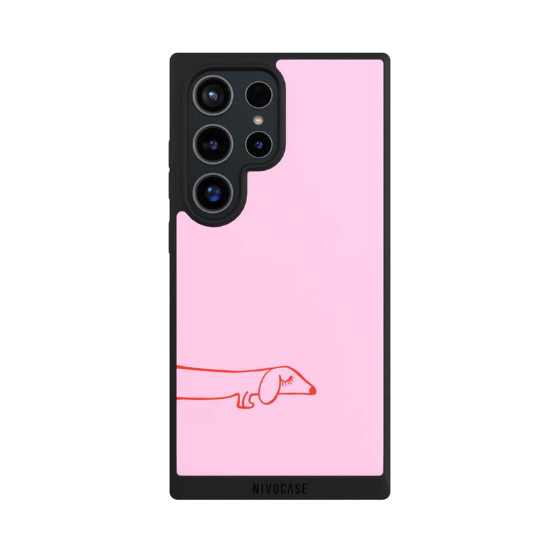 Galaxy S24 Ultra NIVOpure Dachshund Illustration Pink