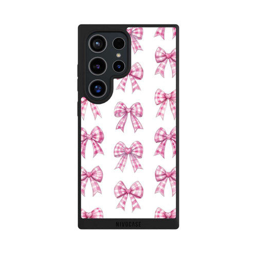 Samsung Galaxy S24 Ultra NIVOpure Pink Gingham Hearts and Bows with AI