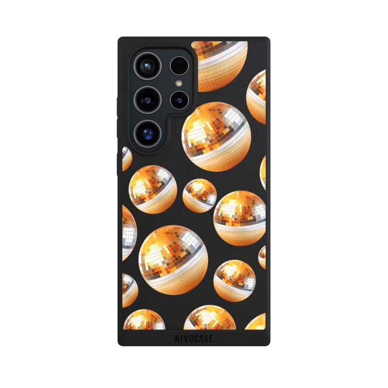 Galaxy S24 Ultra NIVOpure Disco Ball Party Gold Orange Transparent with AI