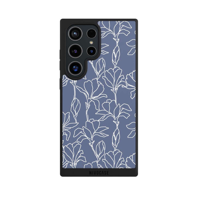 Galaxy S24 Ultra NIVOpure Flower Silhouettes on Blue