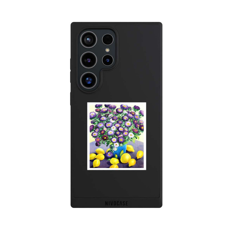 Galaxy S24 Ultra NIVOpure Purple Asters and Lemons by Christopher Ryland