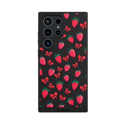 Samsung Galaxy S24 Ultra NIVOpure Strawberry Heart Ribbon Pattern Transparent