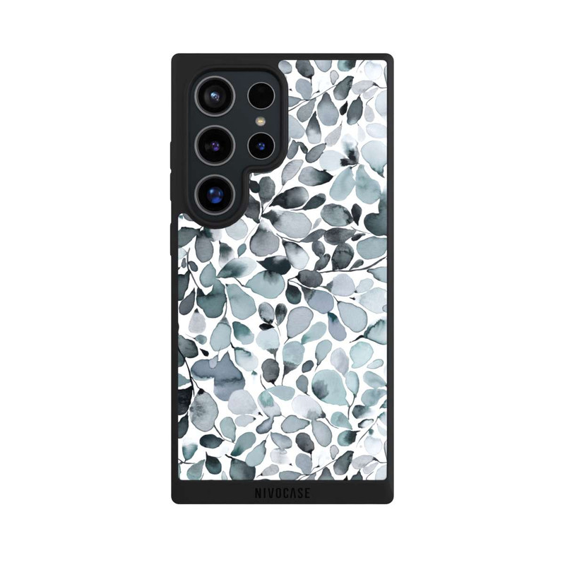 Galaxy S24 Ultra NIVOpure Eukalyptus Aquarell Blätter Grau