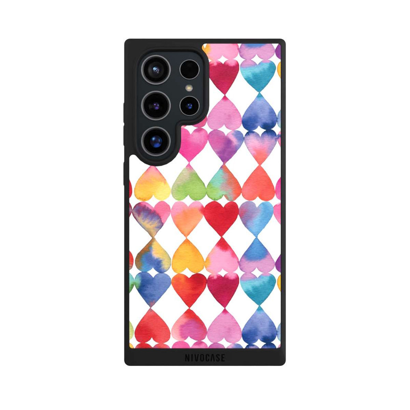 Galaxy S24 Ultra NIVOpure Buntes Herz Watercolor Muster