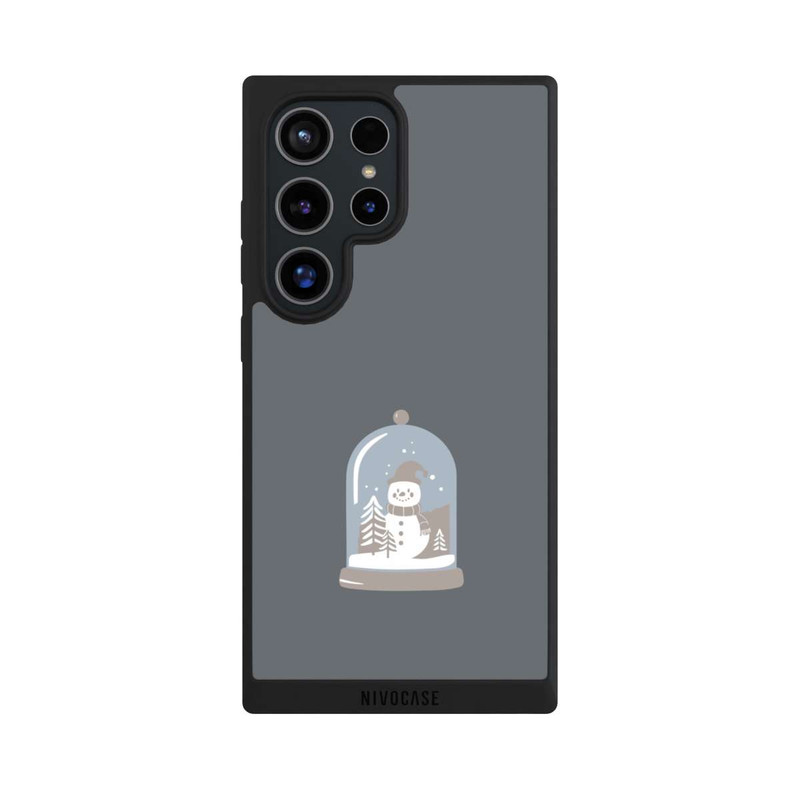 Galaxy S24 Ultra NIVOpure Boule à Neige Minimaliste avec Bonhomme de Neige