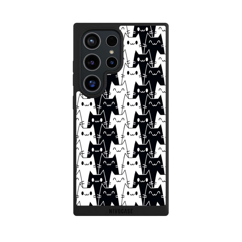 Galaxy S24 Ultra NIVOpure Papier Peint Chat Noir Blanc