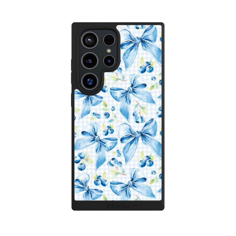 Galaxy S24 Ultra NIVOpure Blaue Schleifen und Blaubeeren mit KI