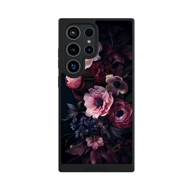 Galaxy S24 Ultra NIVOpure Rosa Blumenbild mit Pfingstrosen auf dunklem Hintergrund Mit KI