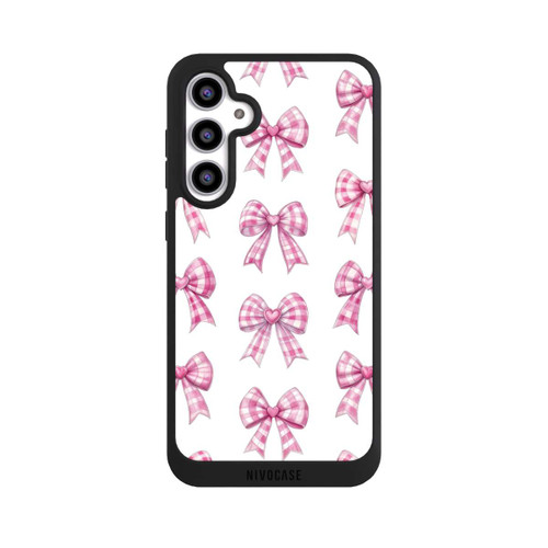 Samsung Galaxy S23 FE NIVOpure Pinke Gingham Herzen und Schleifen mit KI