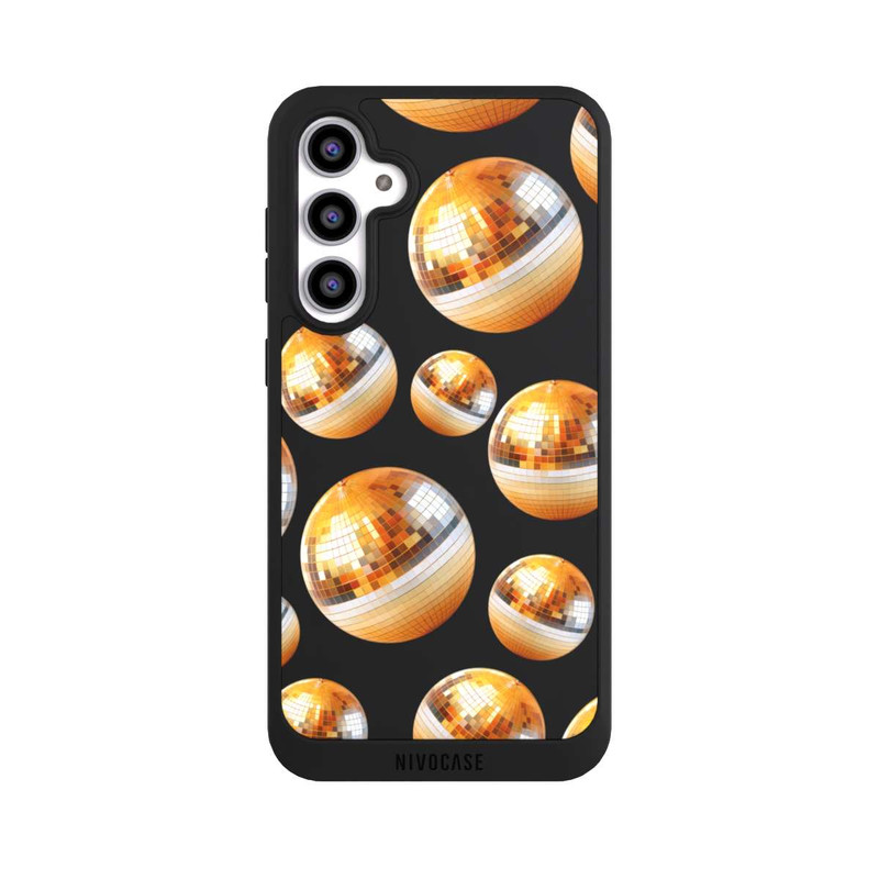 Galaxy S23 FE NIVOpure Disco Ball Party Gold Orange Transparent with AI