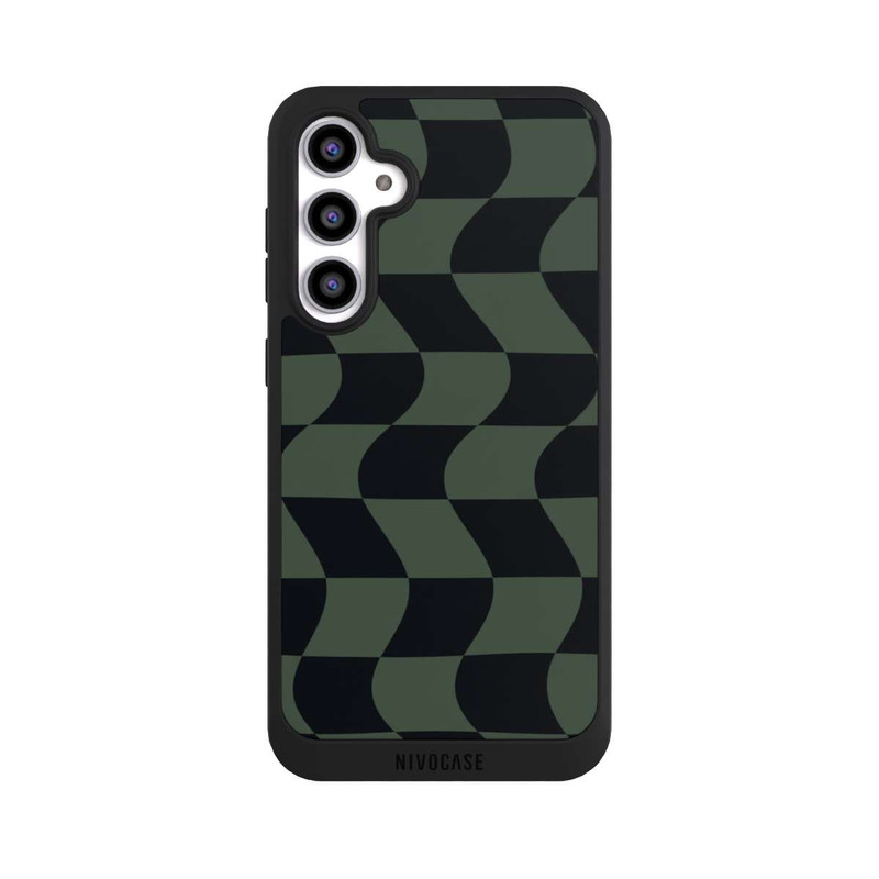 Galaxy S23 FE NIVOpure Checked Pattern Green Black