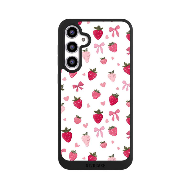 Galaxy S23 FE NIVOpure Strawberry Ribbon Pattern Pink
