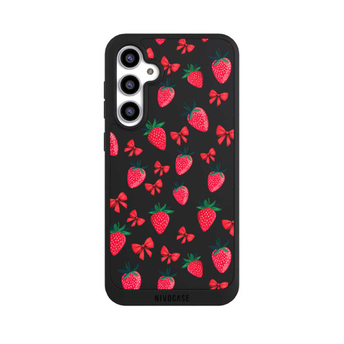 Samsung Galaxy S23 FE NIVOpure Strawberry Heart Ribbon Pattern Transparent