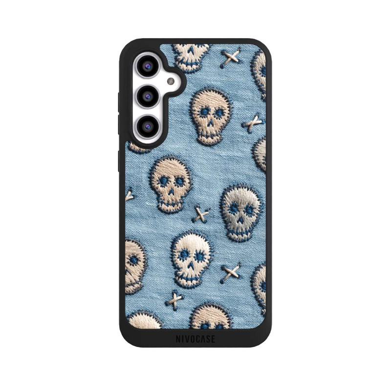 Galaxy S23 FE NIVOpure Skulls on Jeans Pattern