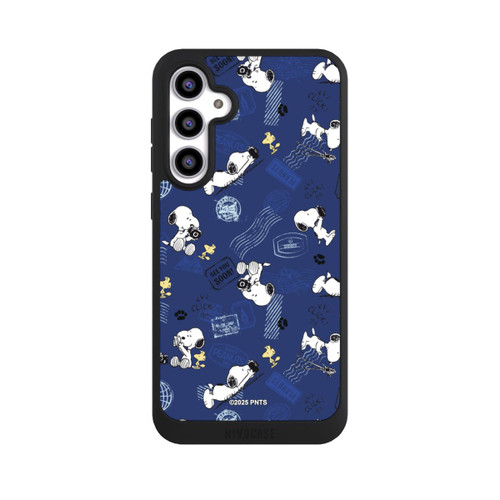 Samsung Galaxy S23 FE NIVOpure Peanuts Travel Stamps Pattern Blue