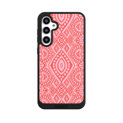 Samsung Galaxy S23 FE NIVOpure Boho Geometric Intricate Tribal Design in Shades of Pink