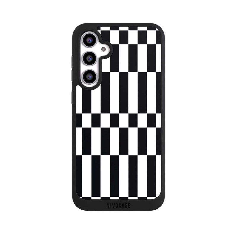 Galaxy S23 FE NIVOpure Checked Abstract Bold Black and White Color Block