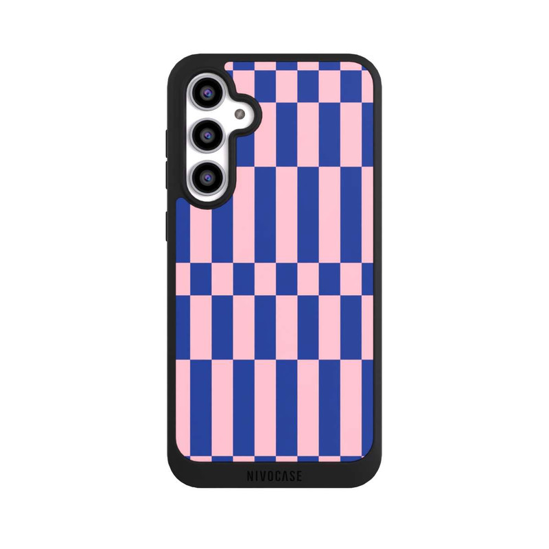Galaxy S23 FE NIVOpure Checked Abstract Bold Electric Blue and Pink Color Block