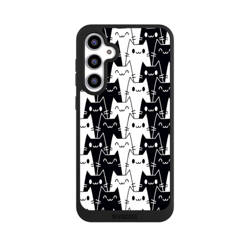 Samsung Galaxy S23 FE NIVOpure Katzentapete Schwarz Weiß