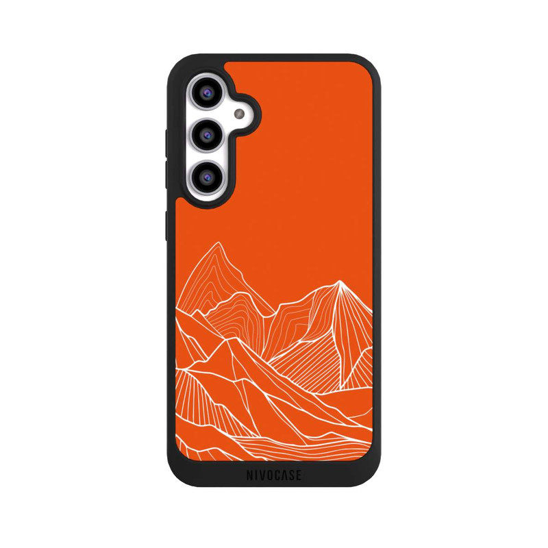 Galaxy S23 FE NIVOpure Höhenlinien Berg Orange