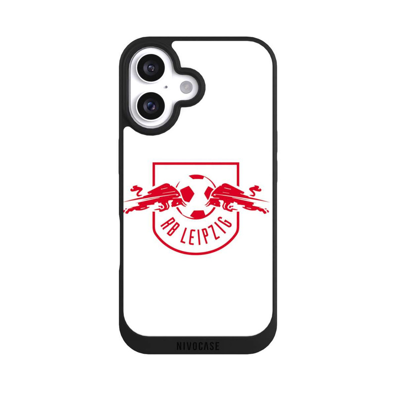 iPhone 16 NIVOpure Rotes RB Leipzig Logo auf Weiß