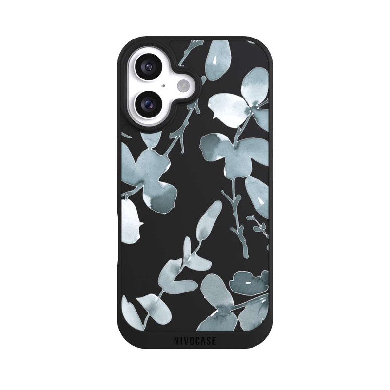 iPhone 16 NIVOpure Eukalyptus Muster transparent