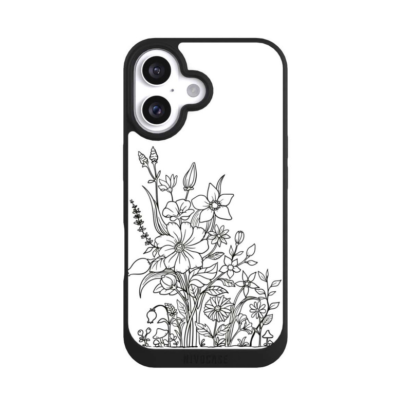 iPhone 16 NIVOpure Fleurs Dessin au trait