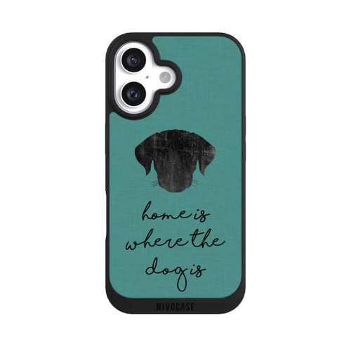 Apple iPhone 16 NIVOpure Home Is Where The Dog Is - Black on Turquoise