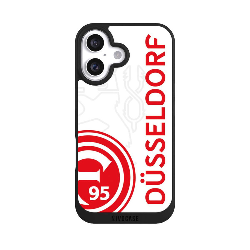 iPhone 16 NIVOpure Fortuna Düsseldorf-Trikotdesign Weiss