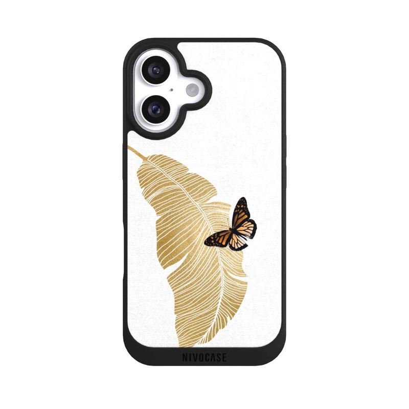 iPhone 16 NIVOpure Schmetterling und Palmenblatt