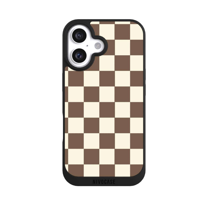 iPhone 16 NIVOpure Schachbrett Braun