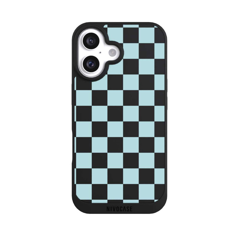 iPhone 16 NIVOpure Karo Weiches Blau