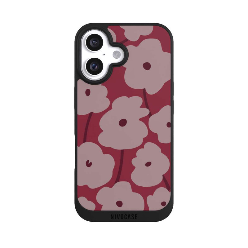 iPhone 16 NIVOpure Minimalistic Flowers Bordeaux