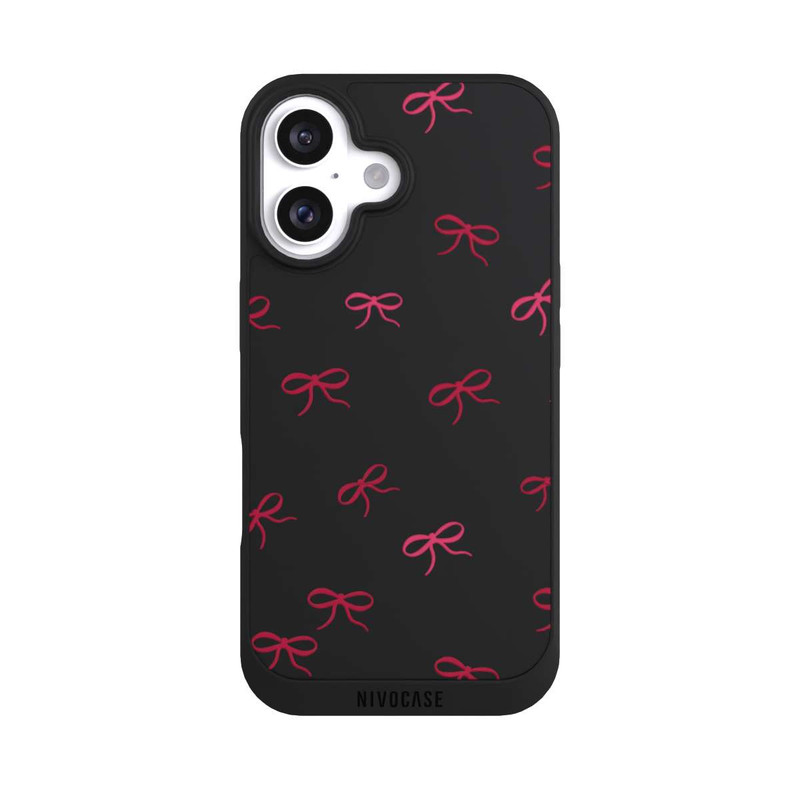 iPhone 16 NIVOpure Bows Red Pattern Transparent