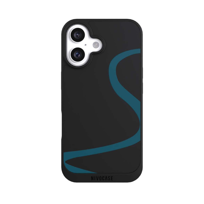 iPhone 16 NIVOpure Blaue Linie Transparent