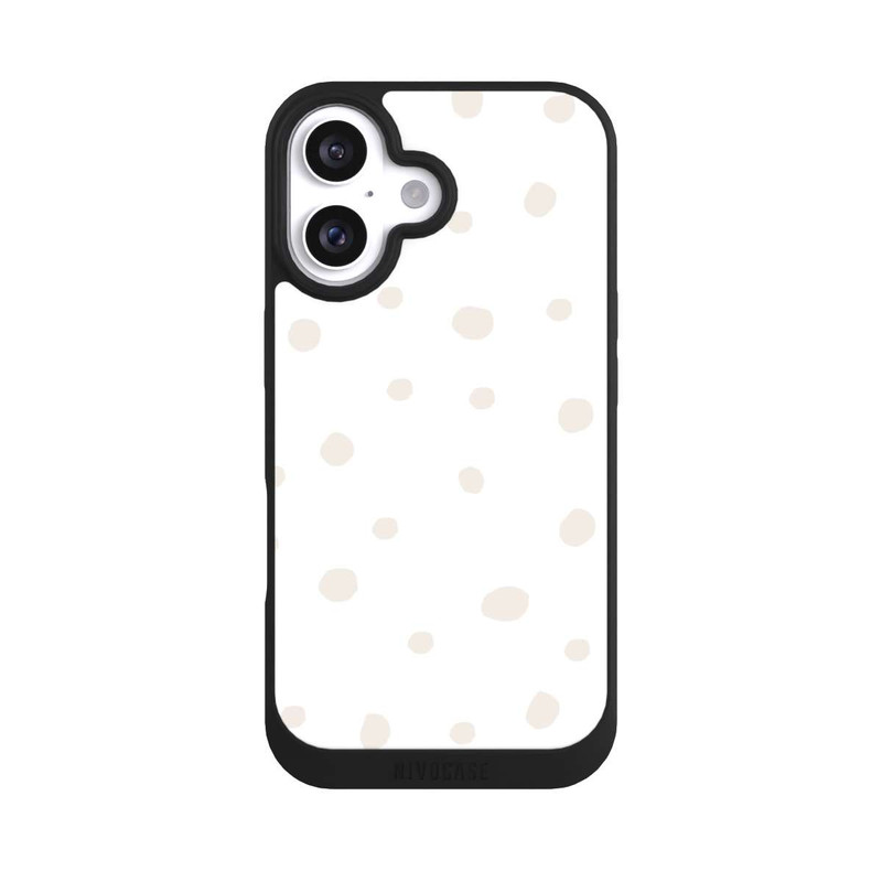 iPhone 16 NIVOpure Punktmuster Weiß Braun