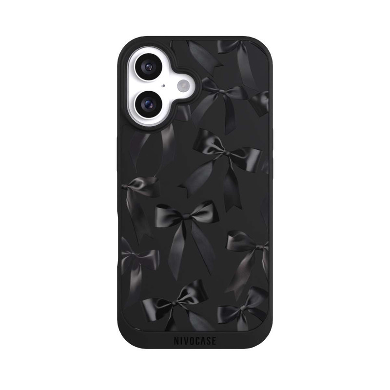 iPhone 16 NIVOpure Schwarze Satinschleifen