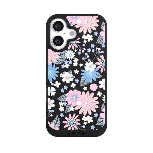 Apple iPhone 16 NIVOpure Wildblumenmuster Illustration Pastell Transparent