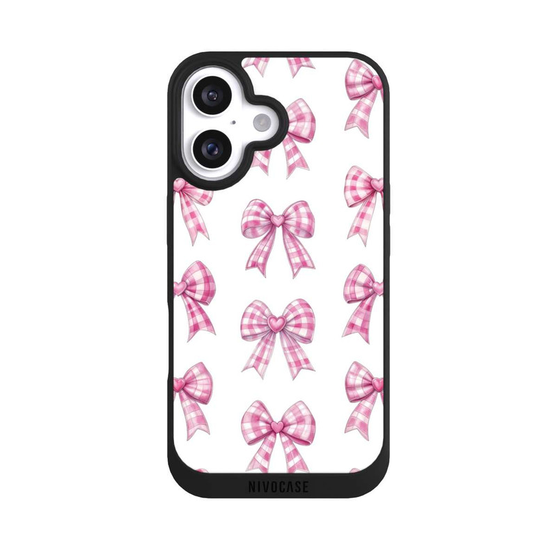 iPhone 16 NIVOpure Pink Gingham Hearts and Bows