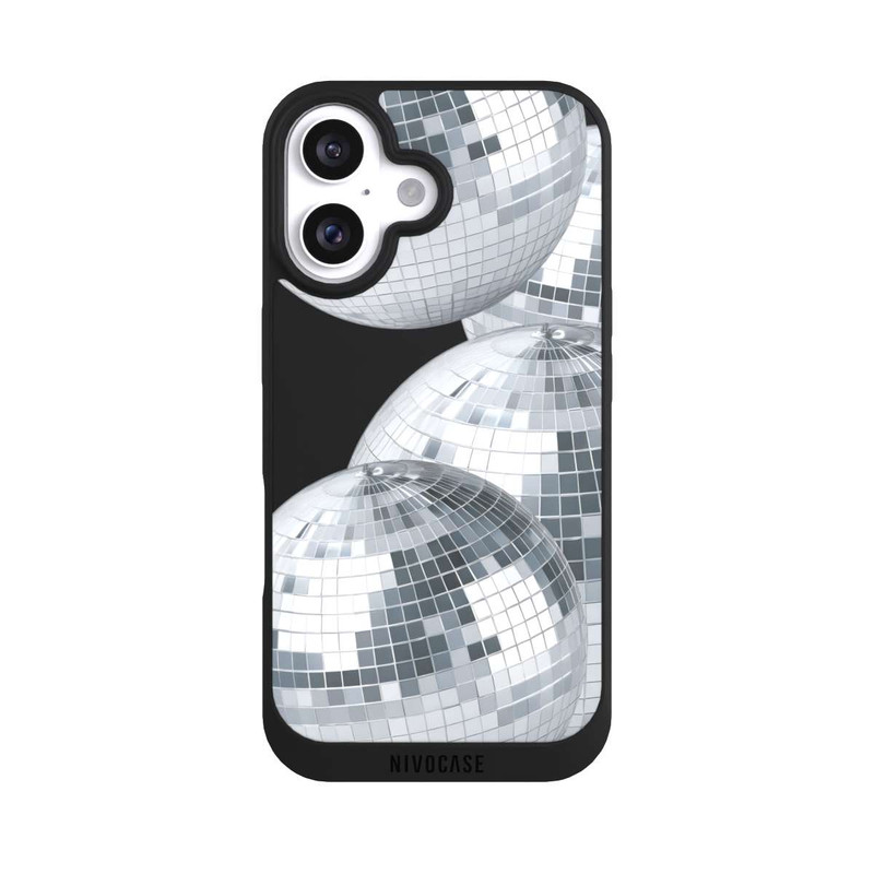 iPhone 16 NIVOpure Disco Ball Party Silver Transparent with AI