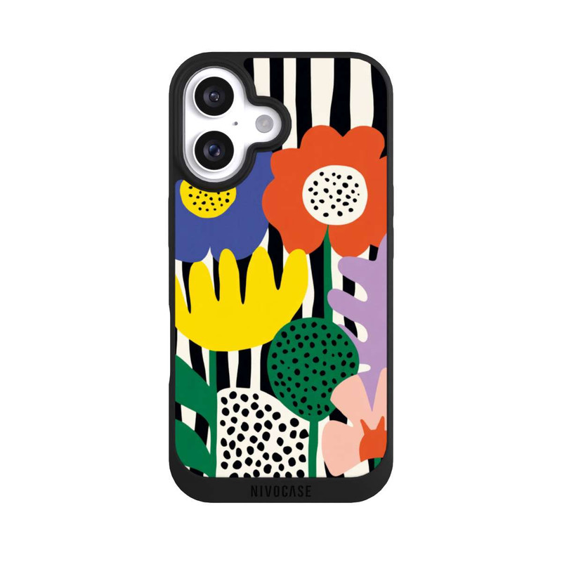 iPhone 16 NIVOpure Flowers Striped Background