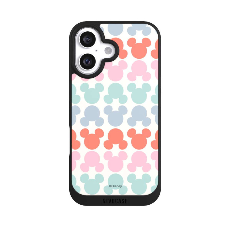 iPhone 16 NIVOpure Disney Mickey Icon Pattern Red and Pink