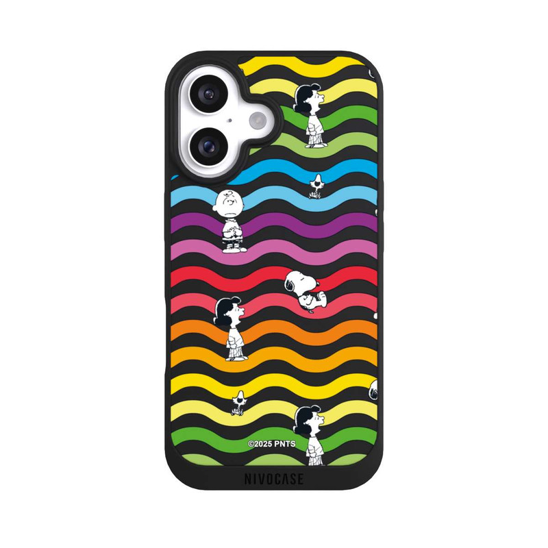 iPhone 16 NIVOpure Snoopy Pattern Rainbow Transparent