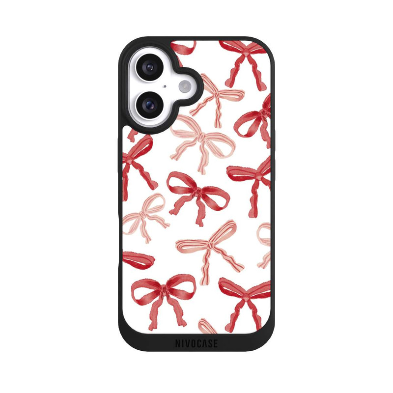 iPhone 16 NIVOpure Red Bows Pattern