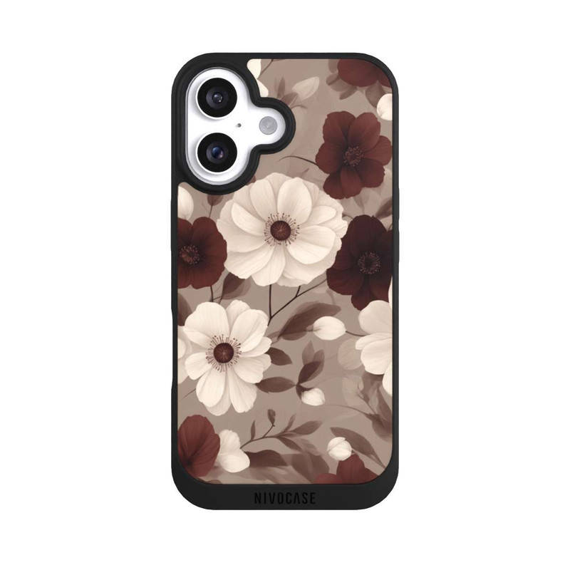 iPhone 16 NIVOpure Negative Flower Bordeaux White with AI