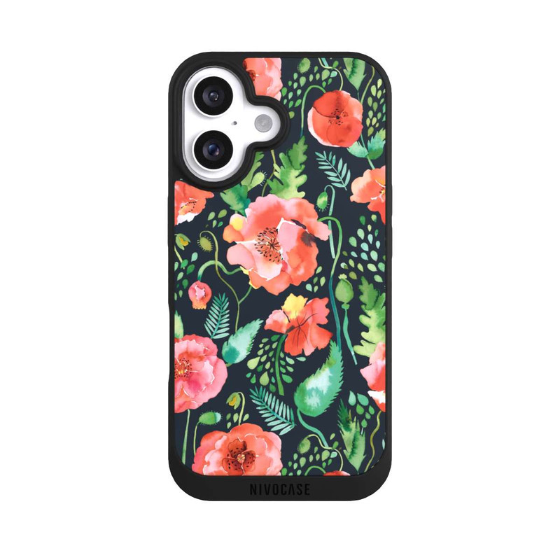 iPhone 16 NIVOpure Mohnblumen Dunkle Wildnis