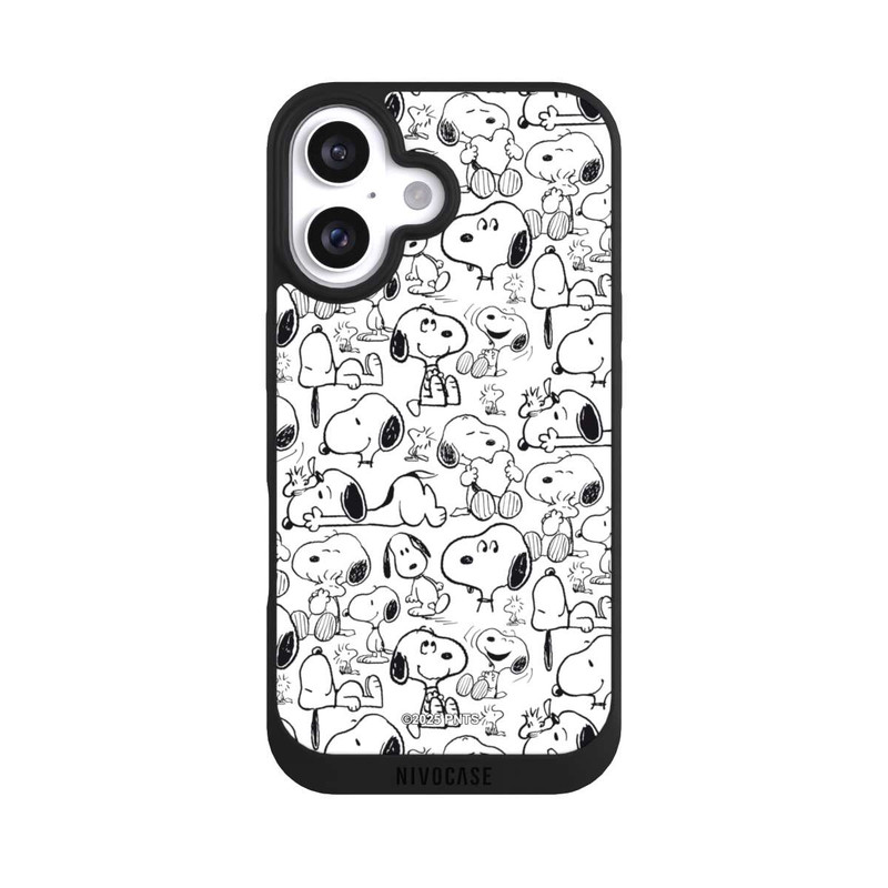 iPhone 16 NIVOpure Classic Snoopy Pattern White