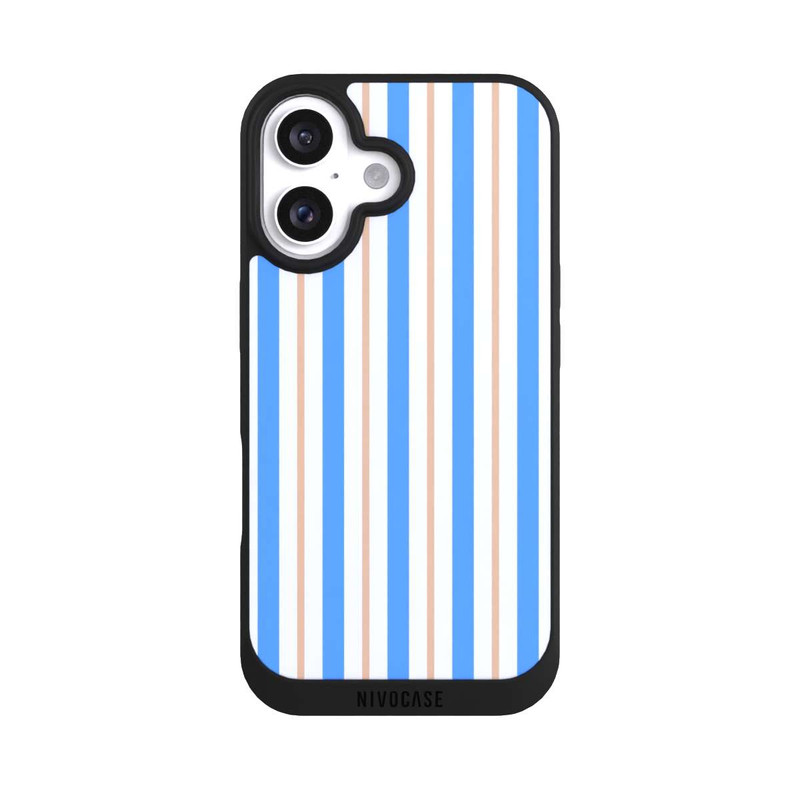 iPhone 16 NIVOpure Streifen Blau Beige