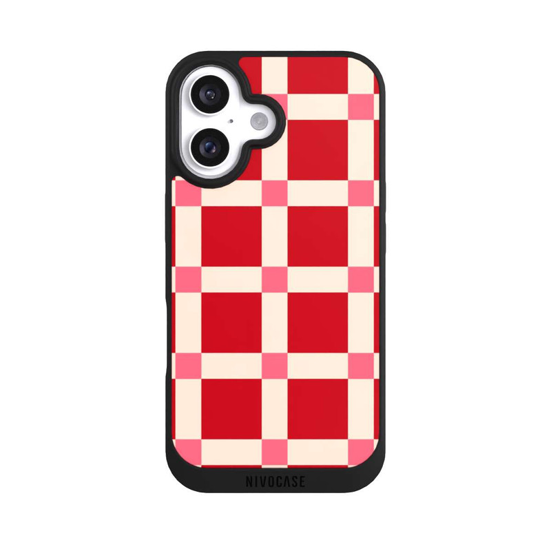 iPhone 16 NIVOpure Kariert Muster Rot