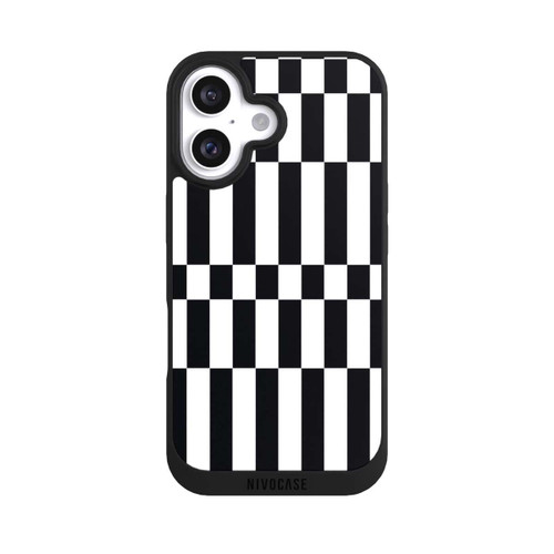  NIVOpure Checked Abstract Bold Black and White Color Block